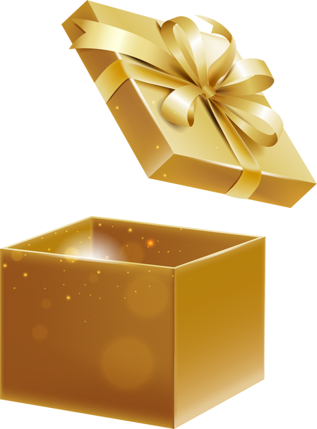 Golden Gift Box Illustration